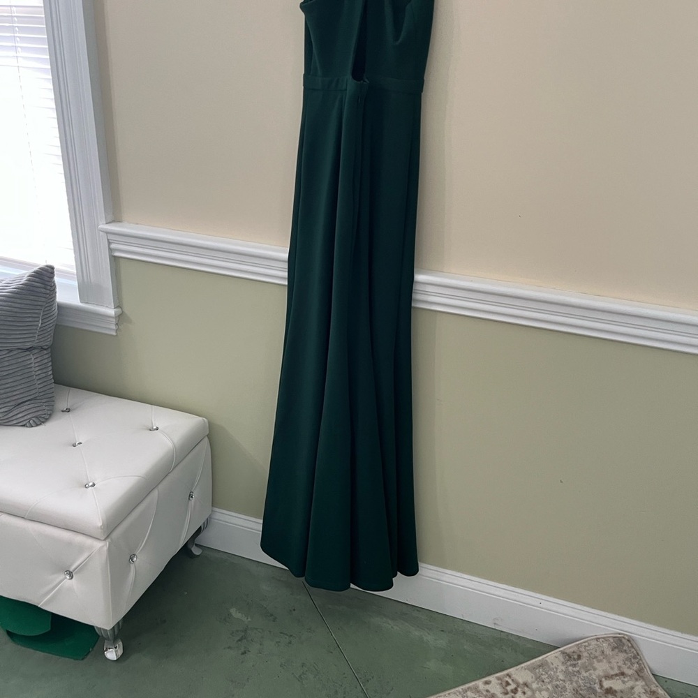 LULUS Green V Neck Twist Back Skater Maxi Length Prom Dress XS NWOT - Picture 9 of 10